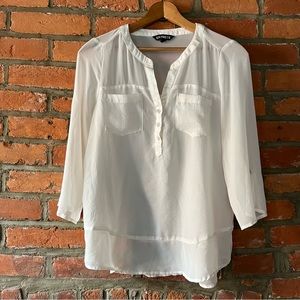EXPRESS Sheer Ivory Blouse size XS